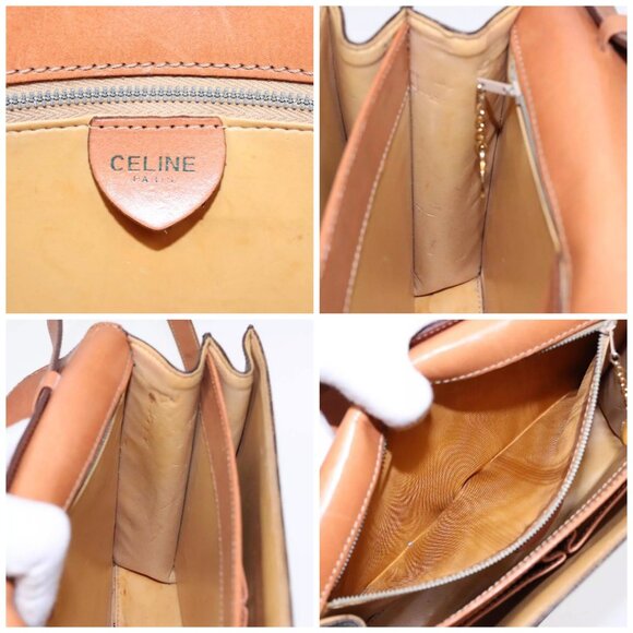CELINE Macadam Canvas Shoulder Bag PVC Leather Brown Gold Auth - Picture 14 of 16